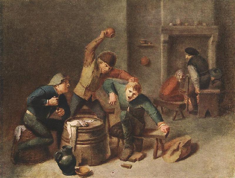 BROUWER, Adriaen Brawling Peasants china oil painting image